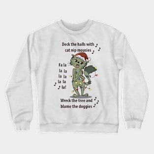 Christmas Carol Singer Cats Caroler for Cat Lovers Crewneck Sweatshirt